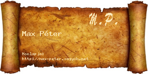 Max Péter névjegykártya